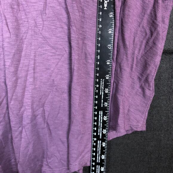 Express Women Blouse Purple Cold Shoulder Scoop Neck Peasant Stretch Large - Picture 9 of 12